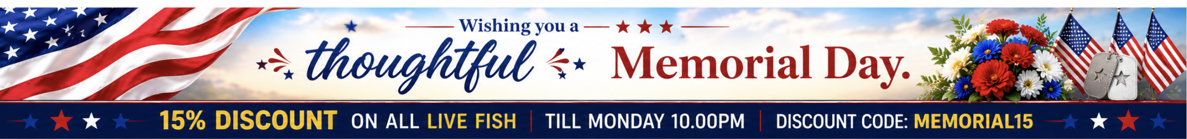 Memorial Day 15% Discount Banner